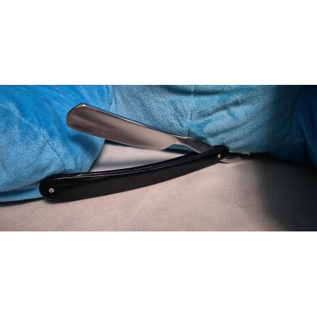 Rasoir droit traditionnel MPL SOLINGEN 5/8 chasses en plastique noire